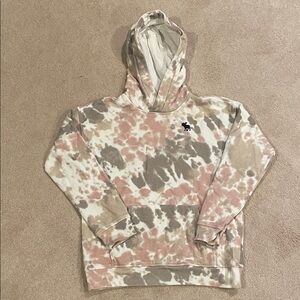 Abercrombie Kids Girl Tie-Dye Hoodie - Pink, Gray, Cream